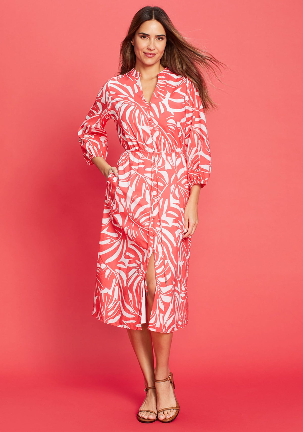 Palm Statement Print Dress