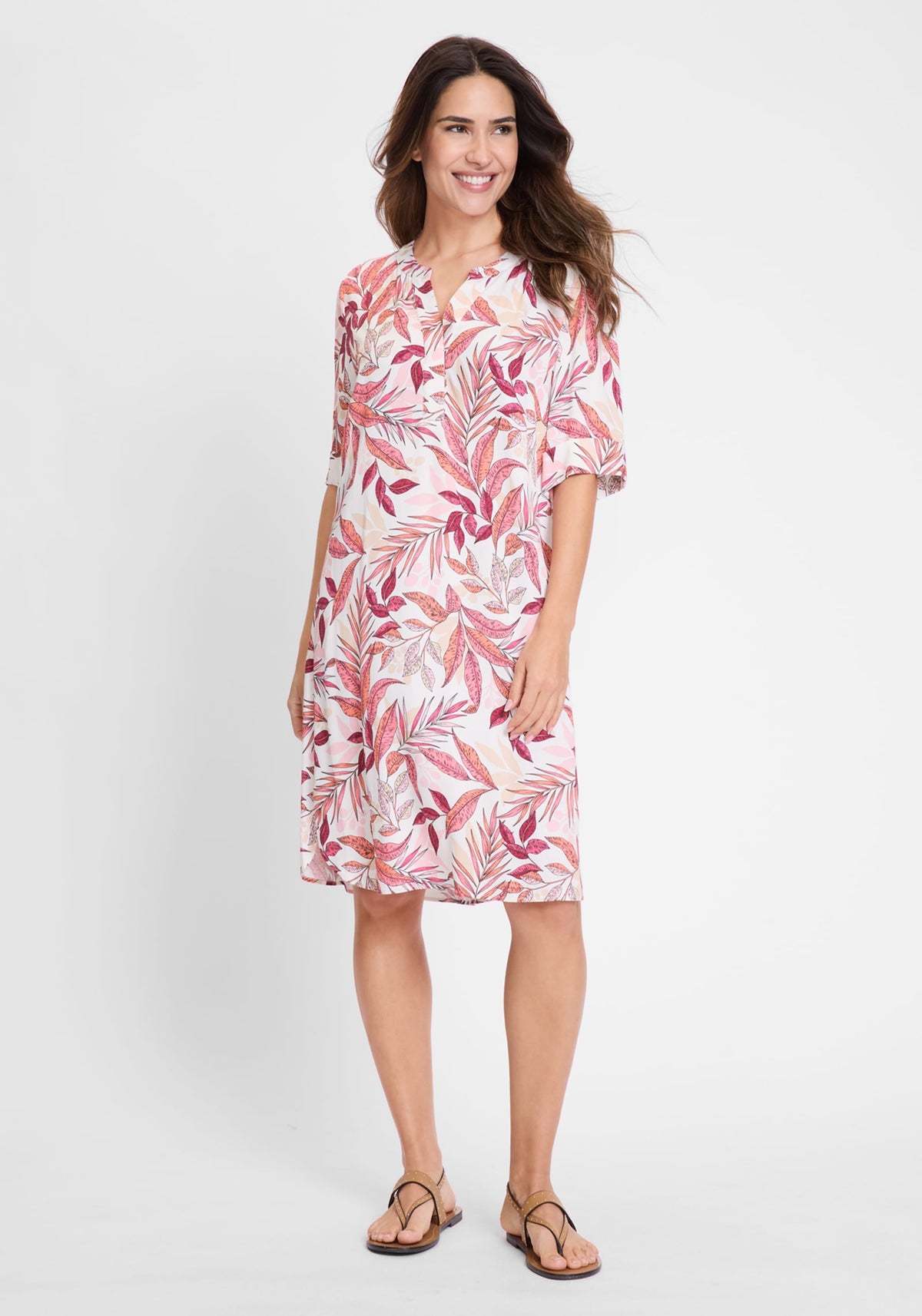 Robe tunique à manches courtes