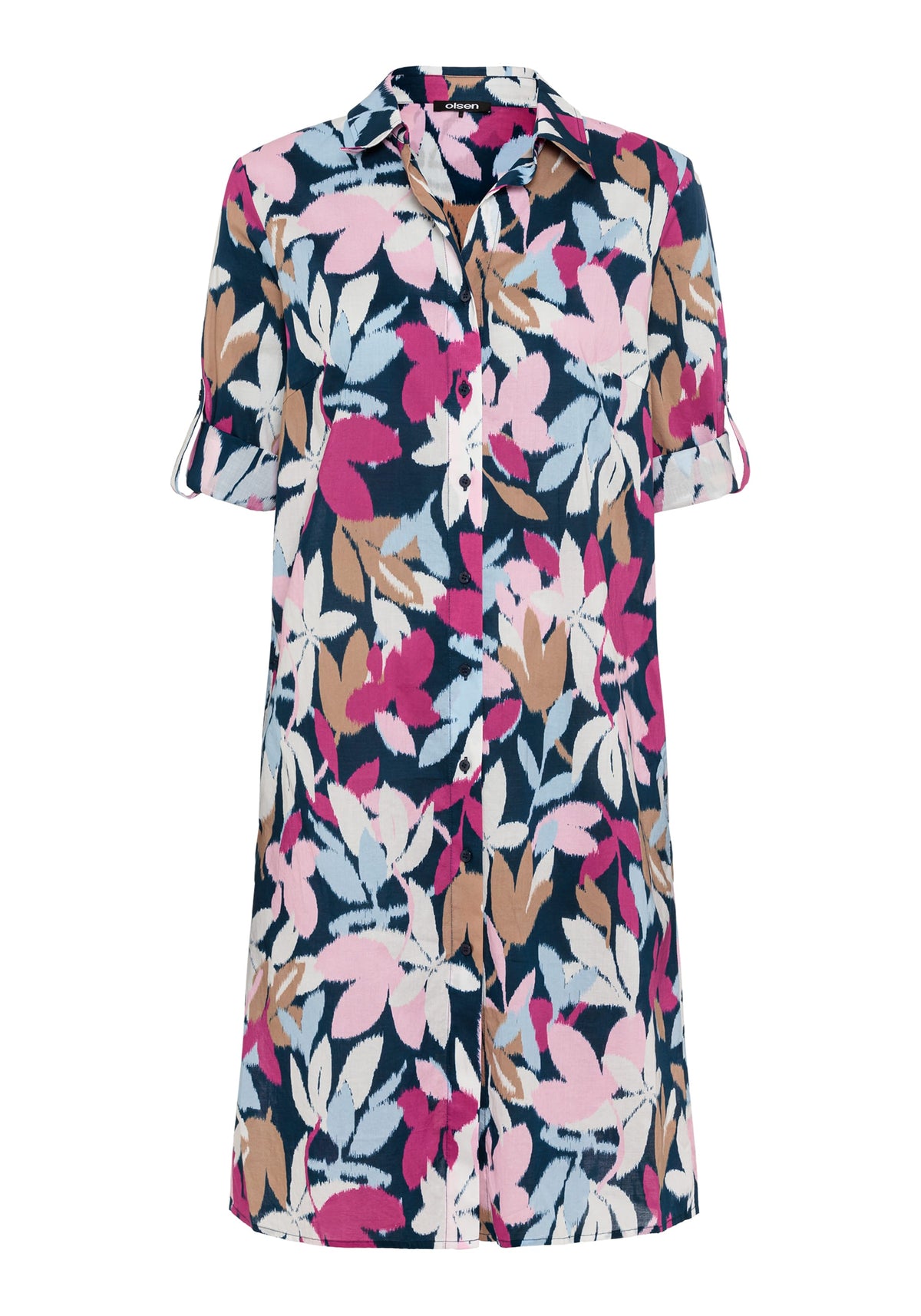 Leaf Print Shirt Dress