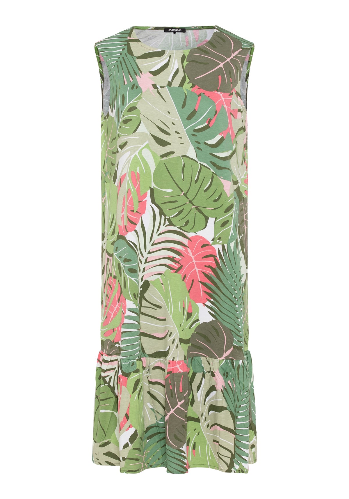 Sleeveless Jungle Leaf Print Dress