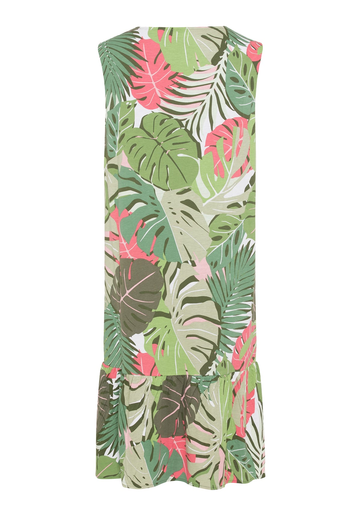 Sleeveless Jungle Leaf Print Dress