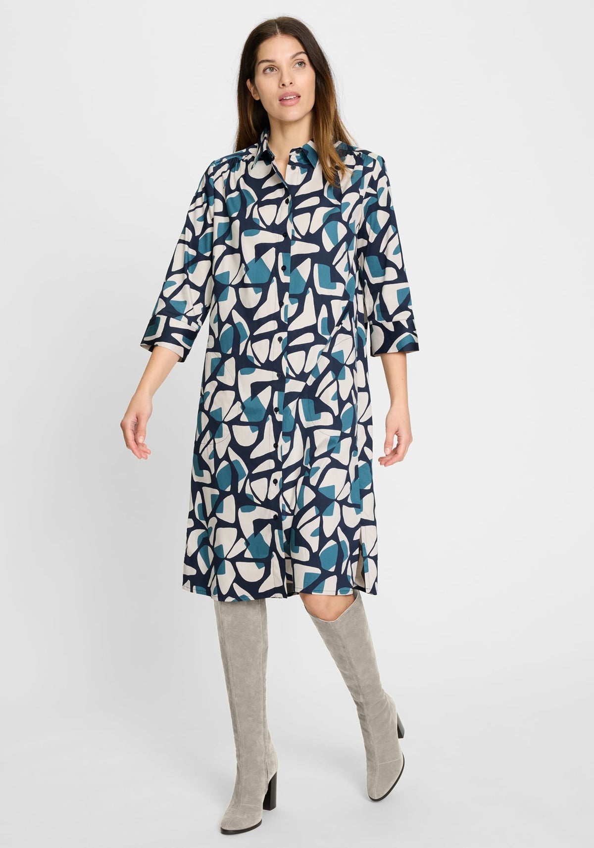Modern Graphic Shirt Dress