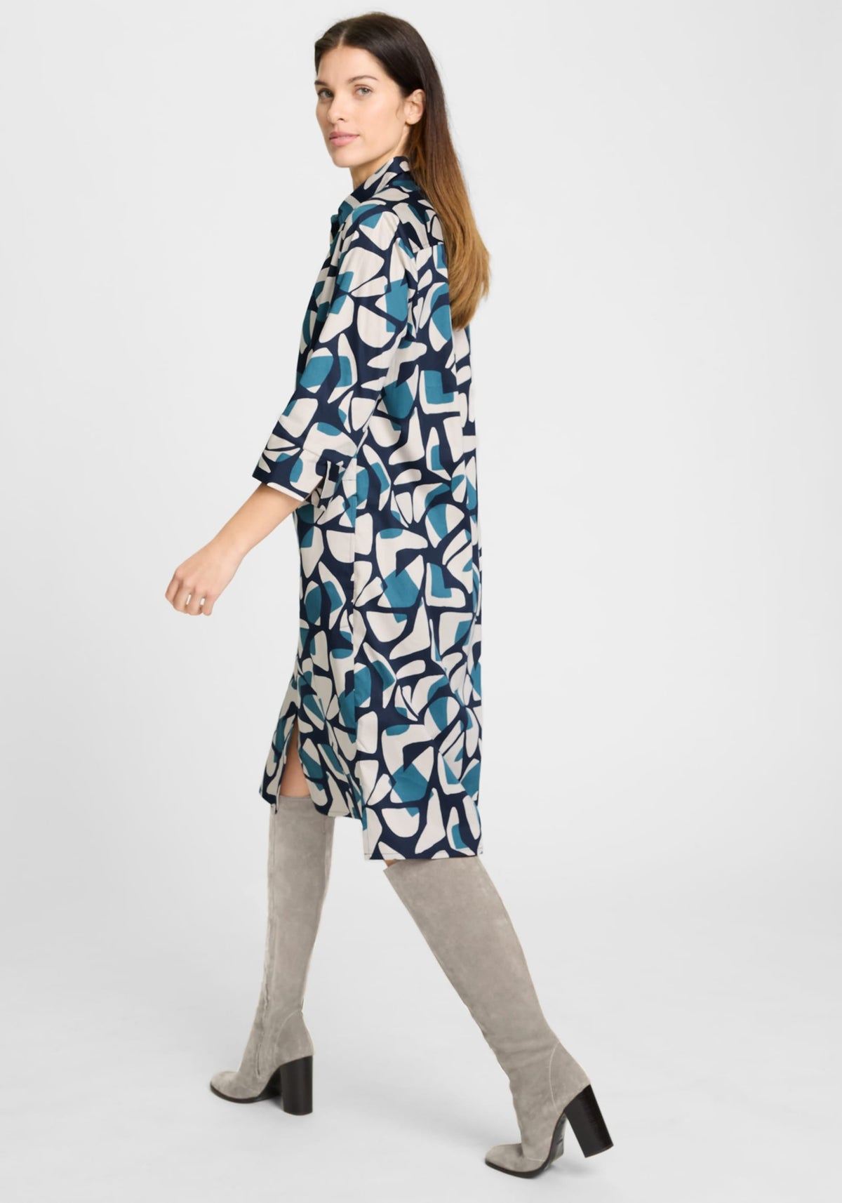 Modern Graphic Shirt Dress