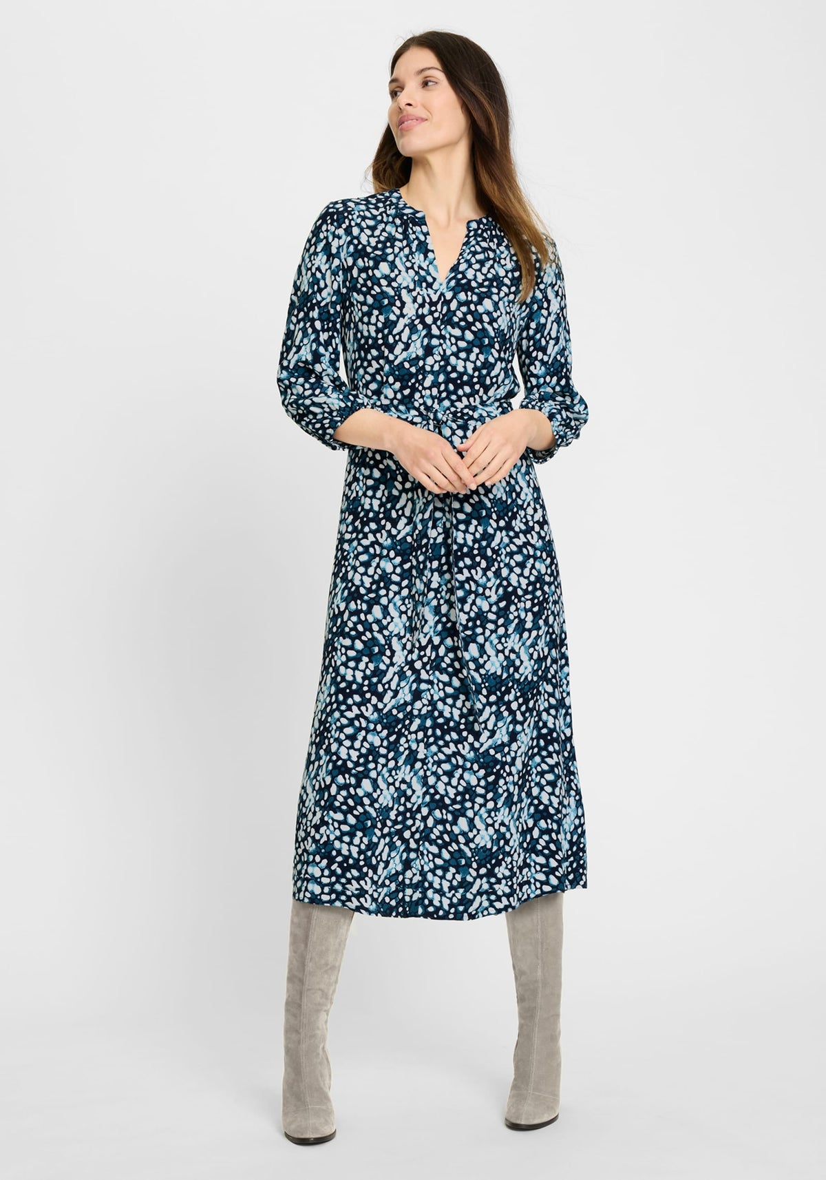 Robe tunique moderne à imprimé animalier