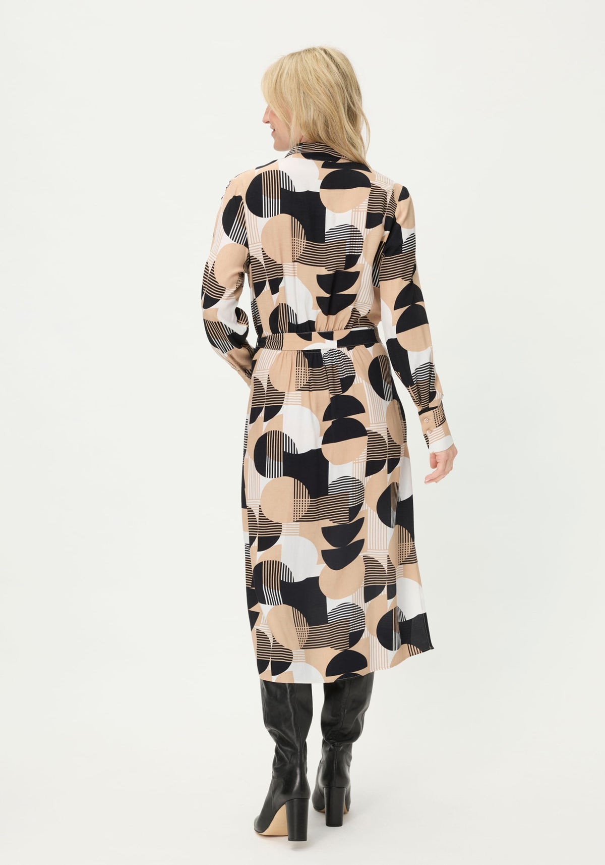 Geo Mixed Shirt Dress