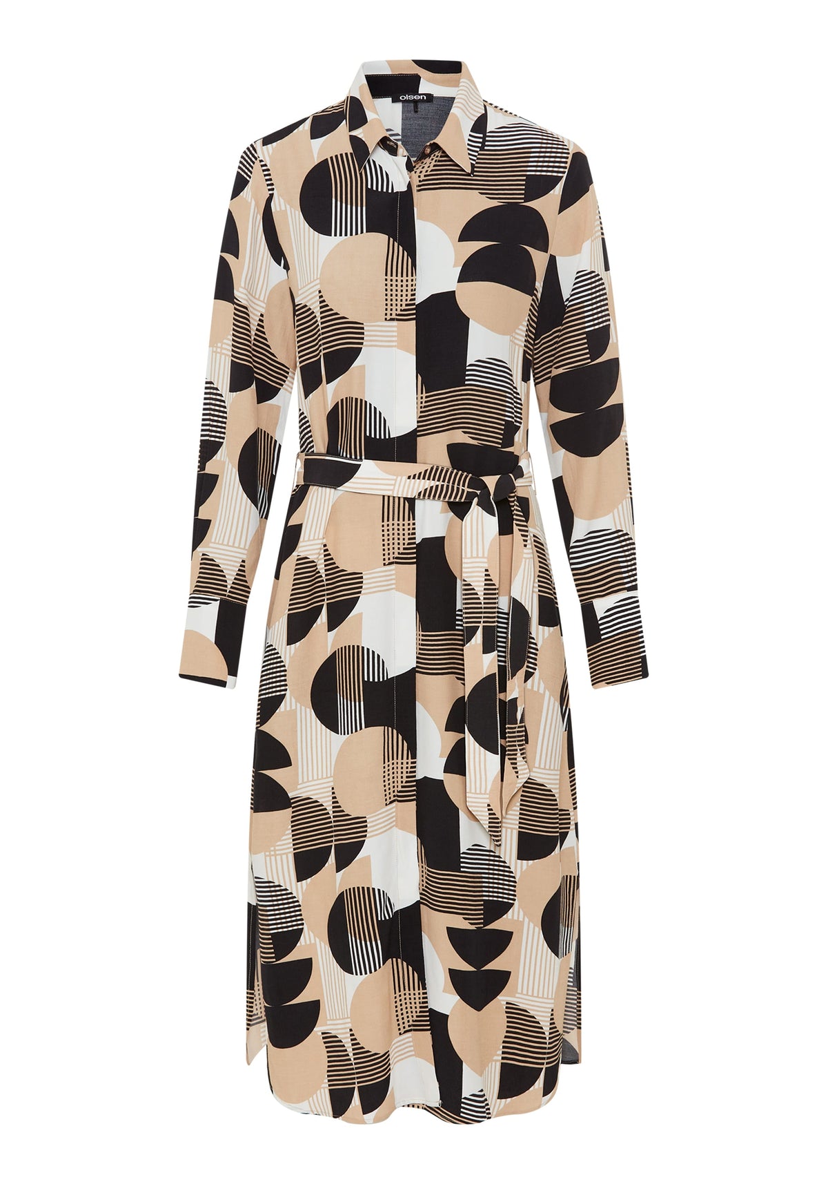 Geo Mixed Shirt Dress