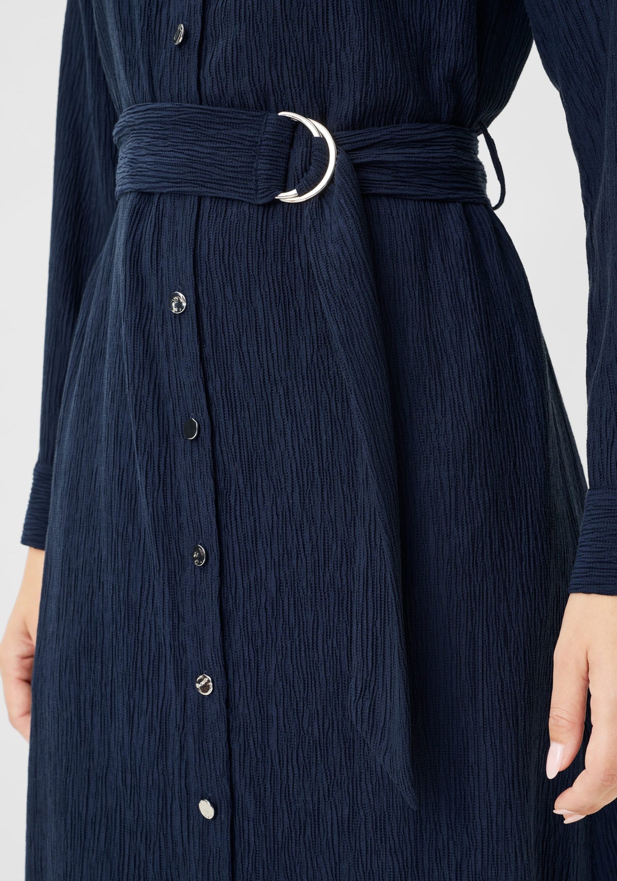 Crinkle A-Line Shirt Dress