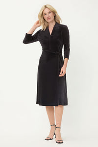 Robe en velours faussement enveloppante