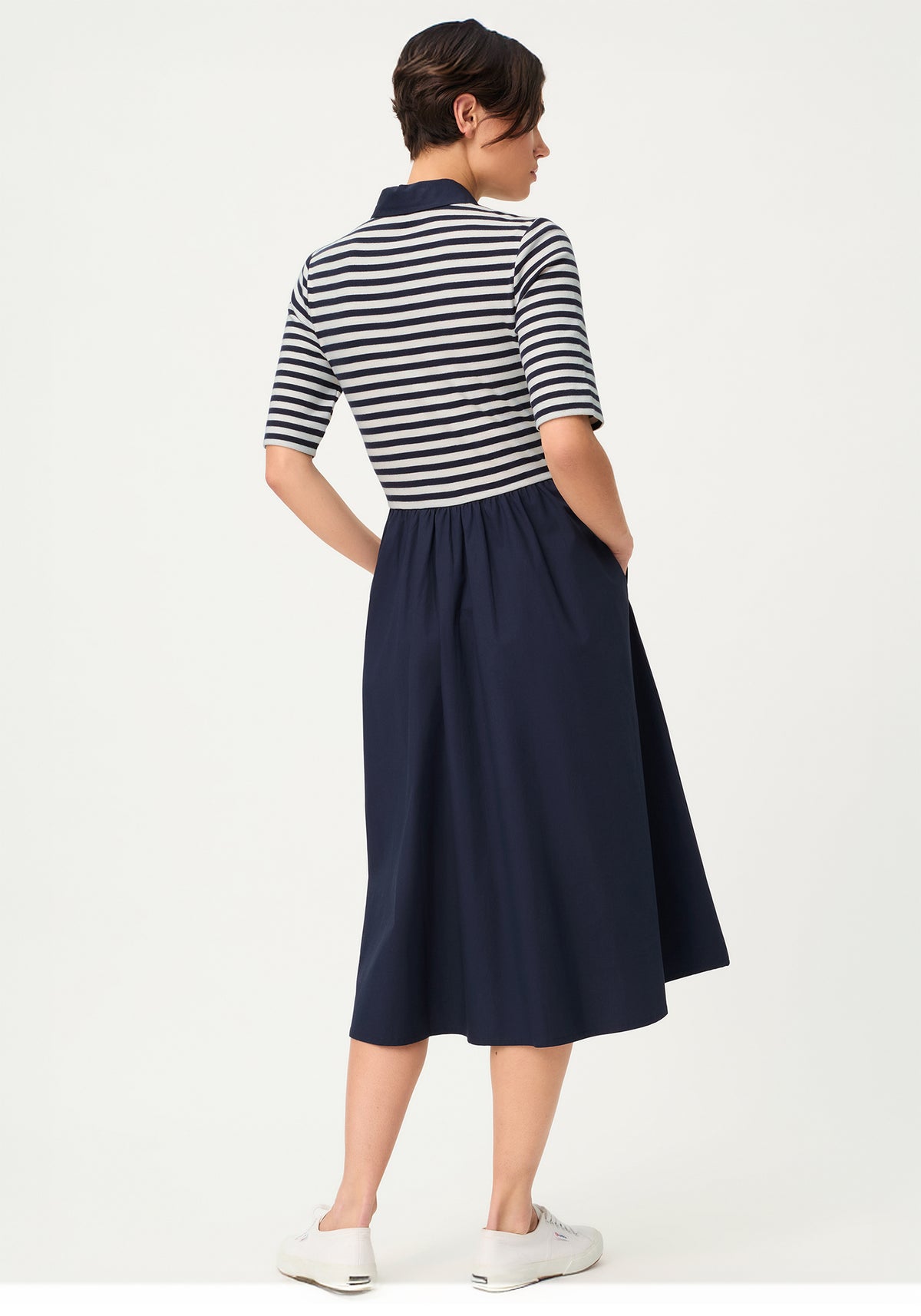 Robe polo en matières mixtes