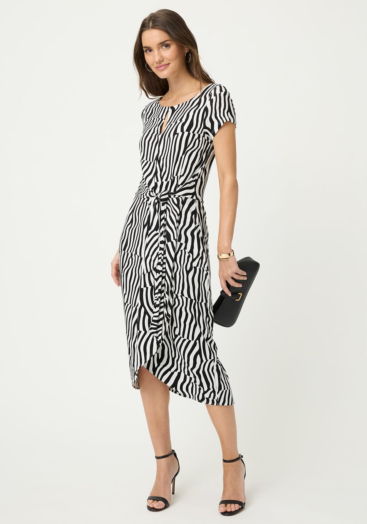 Modern Zebra Faux Wrap Dress