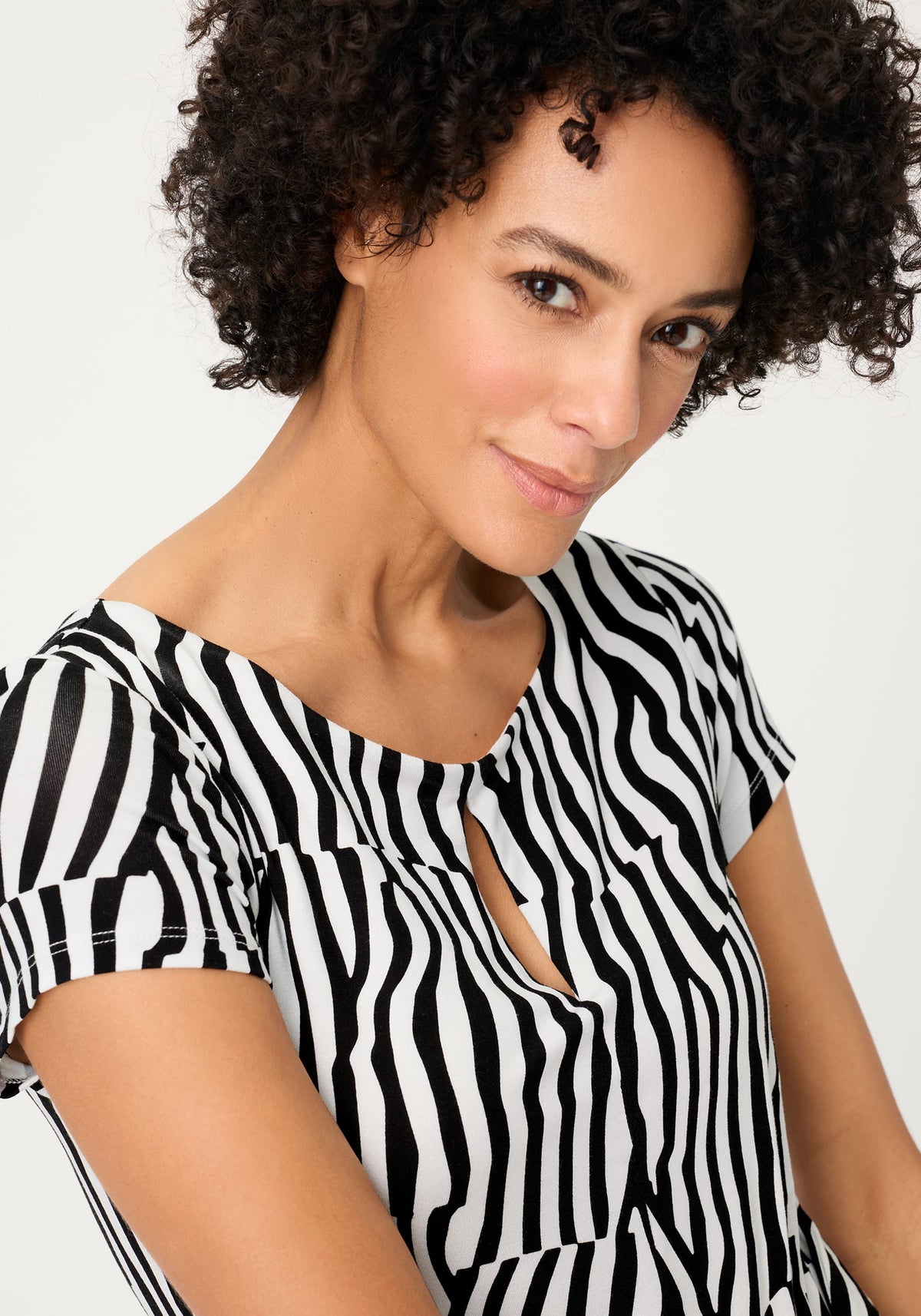 Modern Zebra Faux Wrap Dress