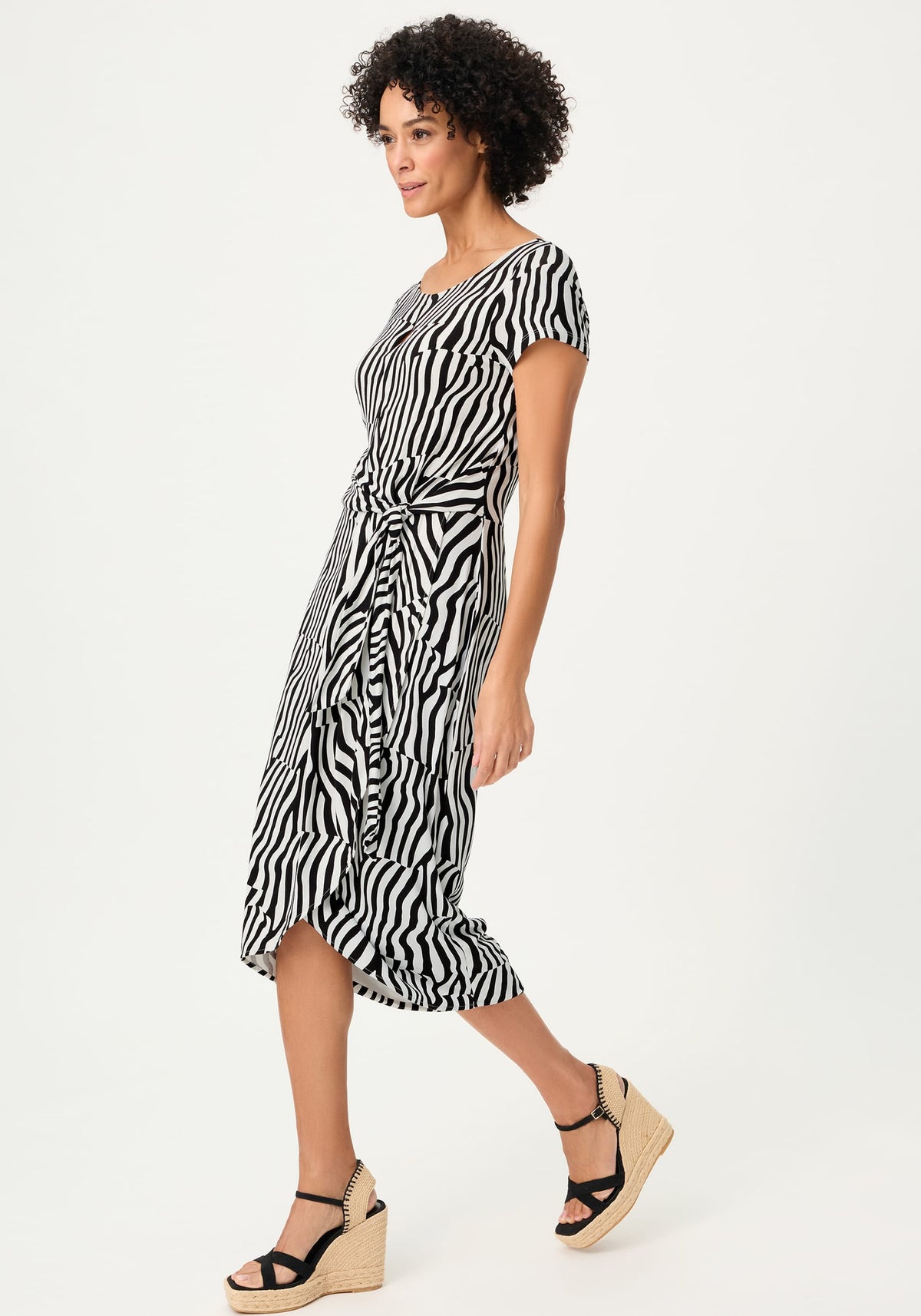 Modern Zebra Faux Wrap Dress