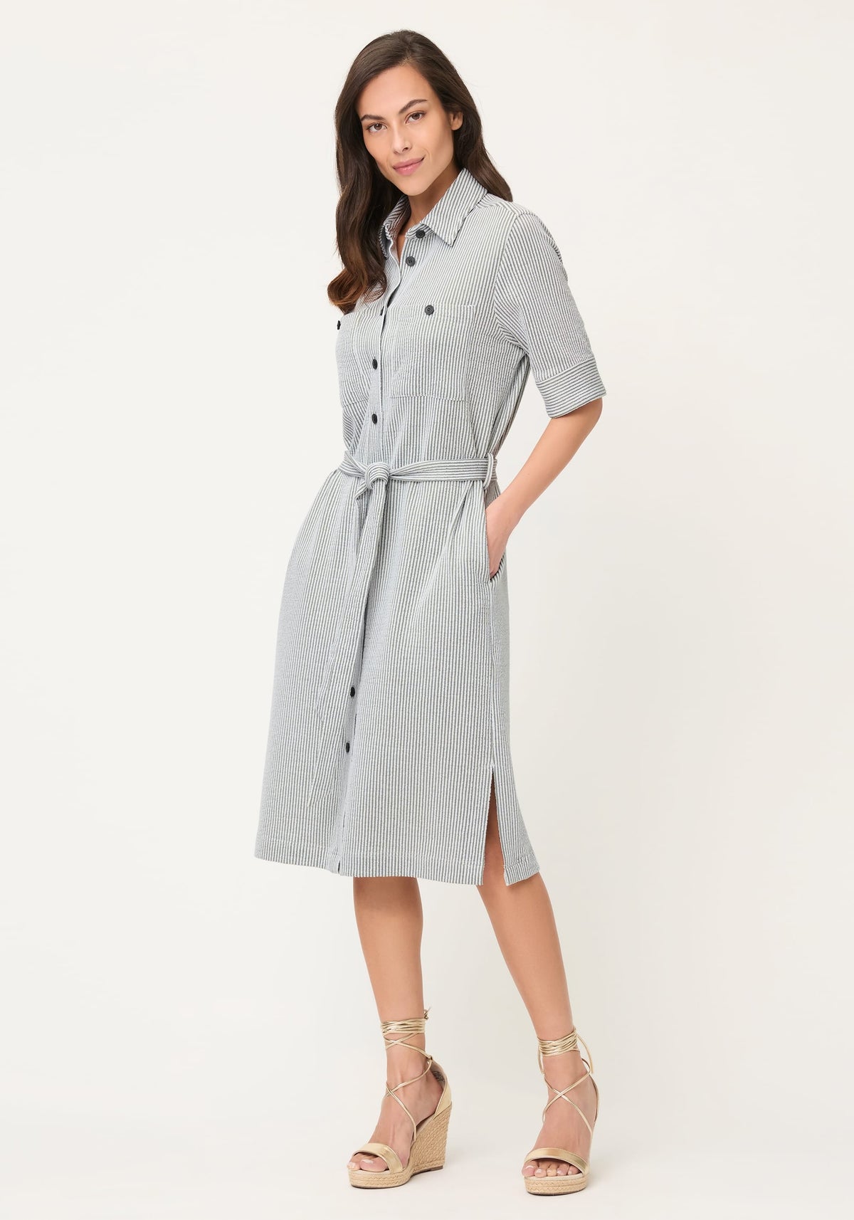 Seersucker Shirt Dress