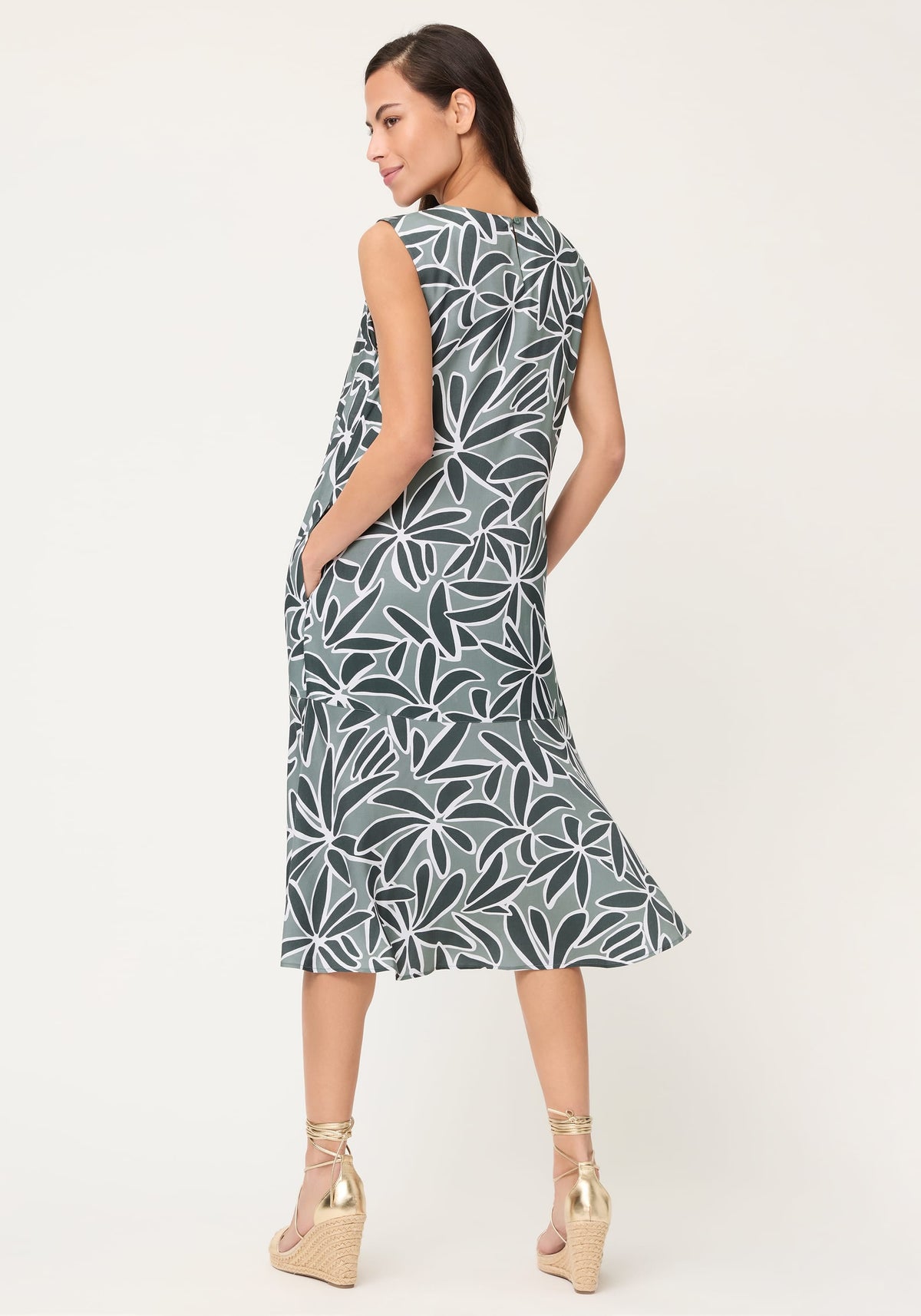 Robe à motif de feuilles