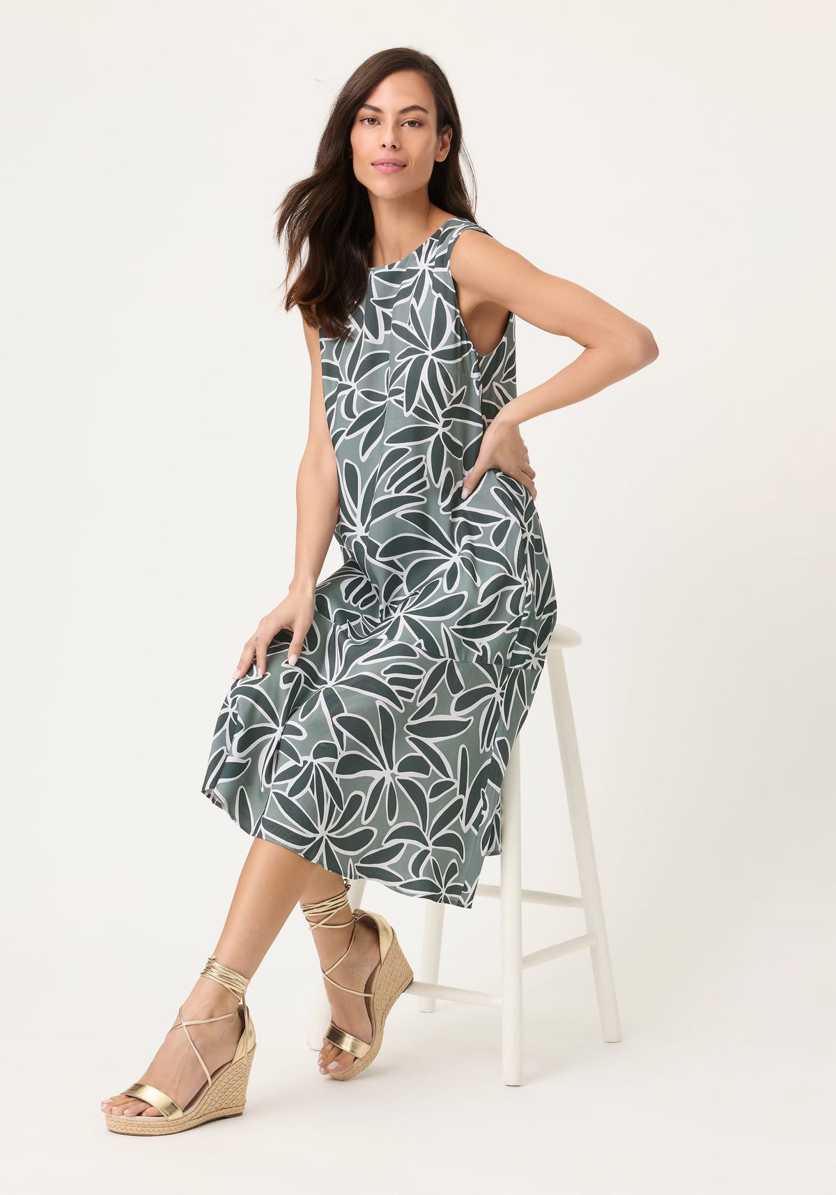 Robe à motif de feuilles