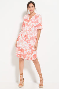 Ornamental Botanic Print Tunic Dress