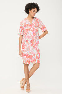 Ornamental Botanic Print Tunic Dress