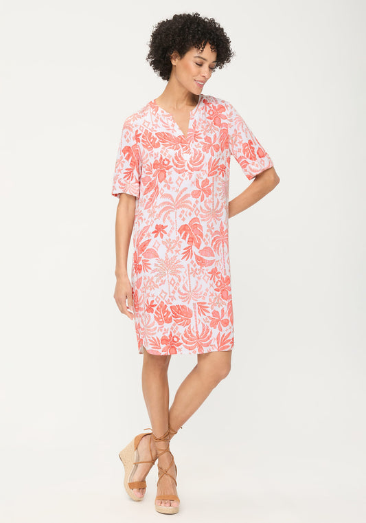 Ornamental Botanic Print Tunic Dress