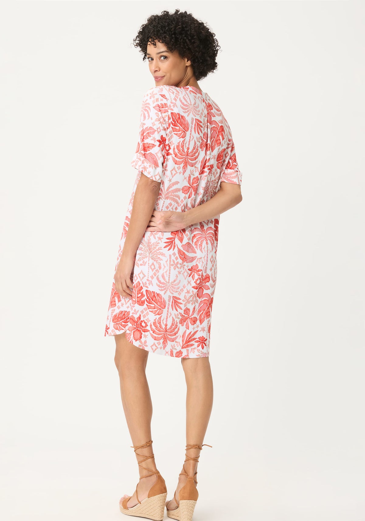 Ornamental Botanic Print Tunic Dress