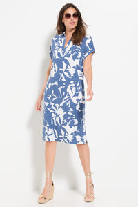 Abstract Floral Polo Dress