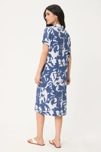 Abstract Floral Polo Dress
