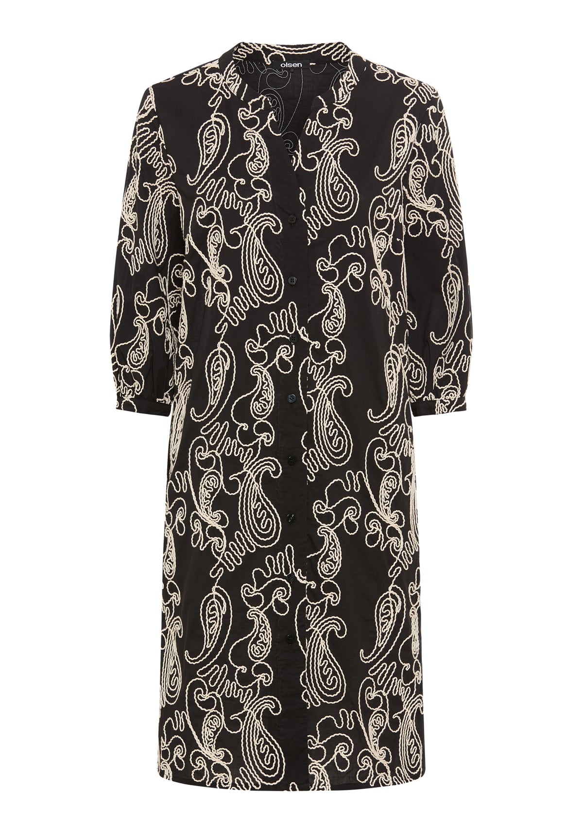 Robe à manches 3/4 brodée