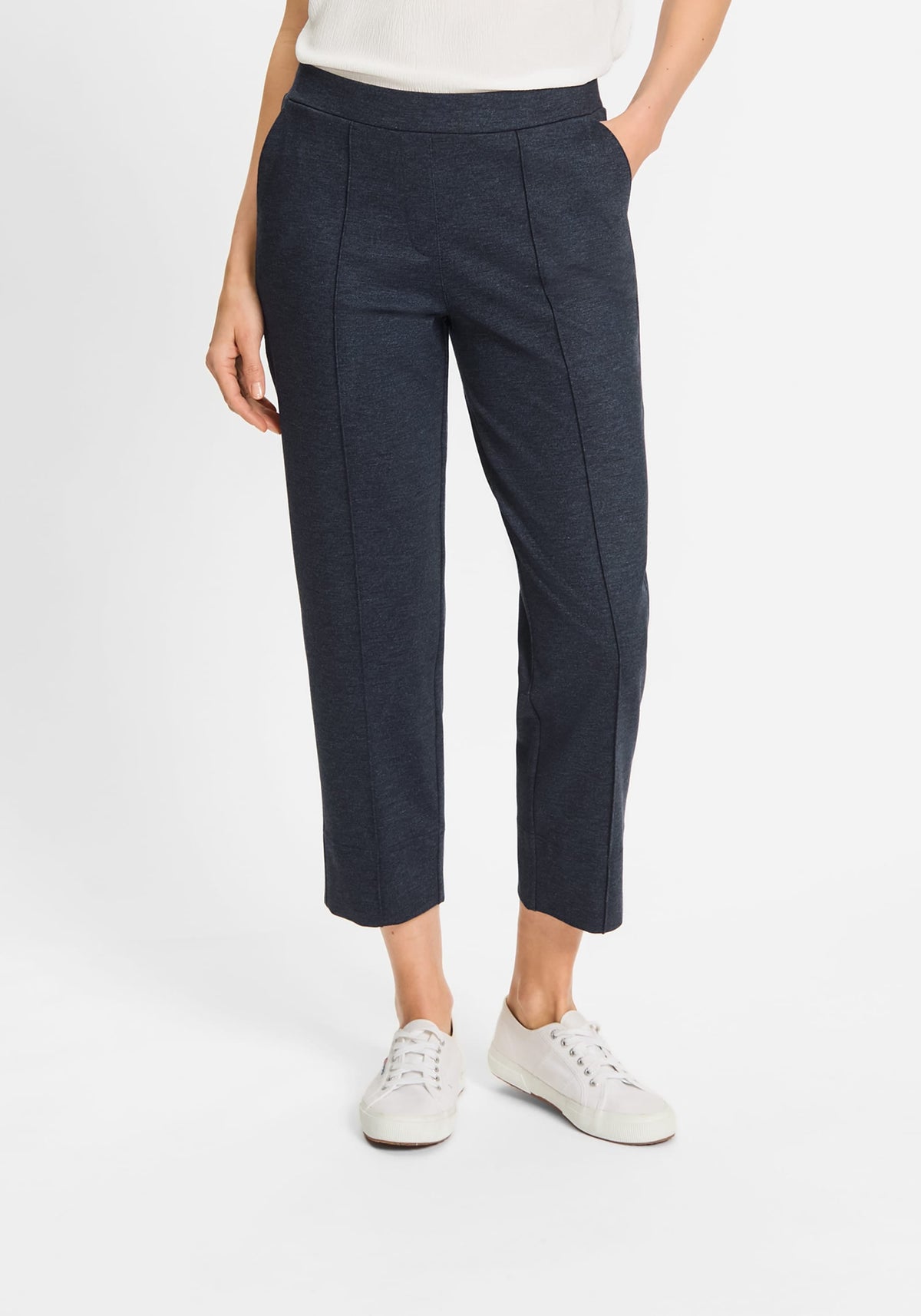 Mona Fit Straight Jersey Cropped Pant