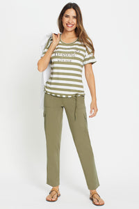 Mona Fit Straight Cropped Cargo Pant