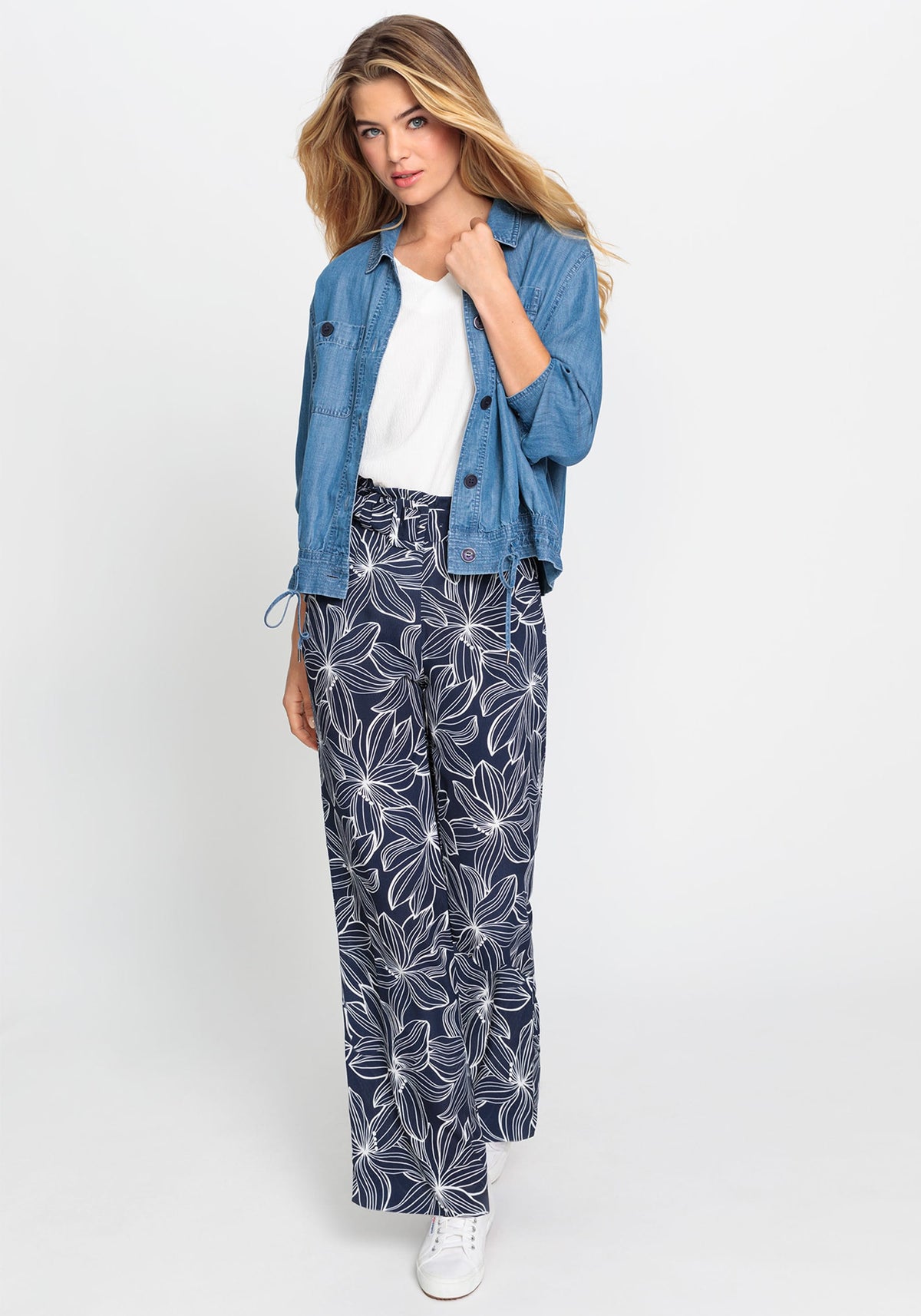 Anna Fit Wide Leg Floral Trouser