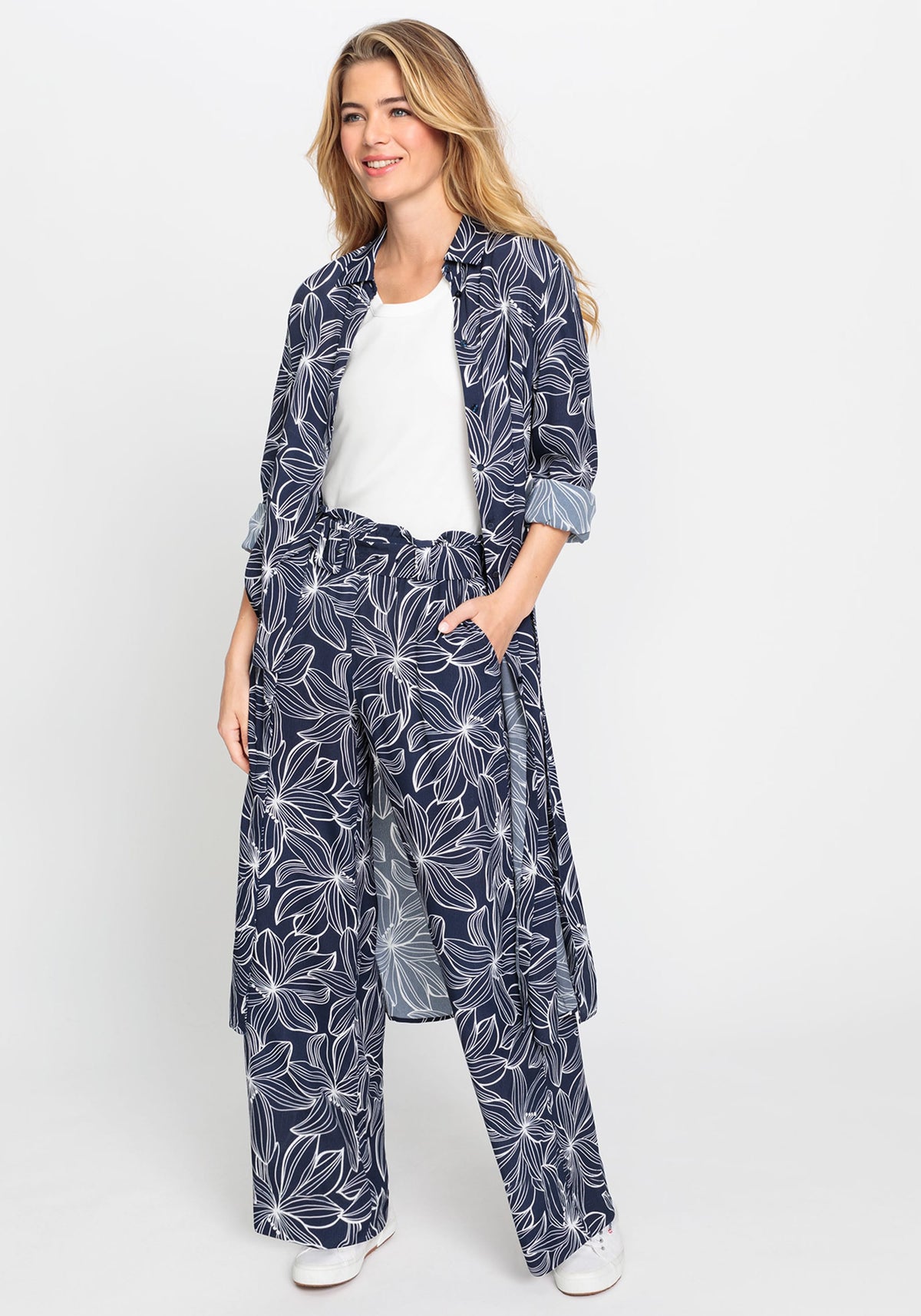 Anna Fit Wide Leg Floral Trouser