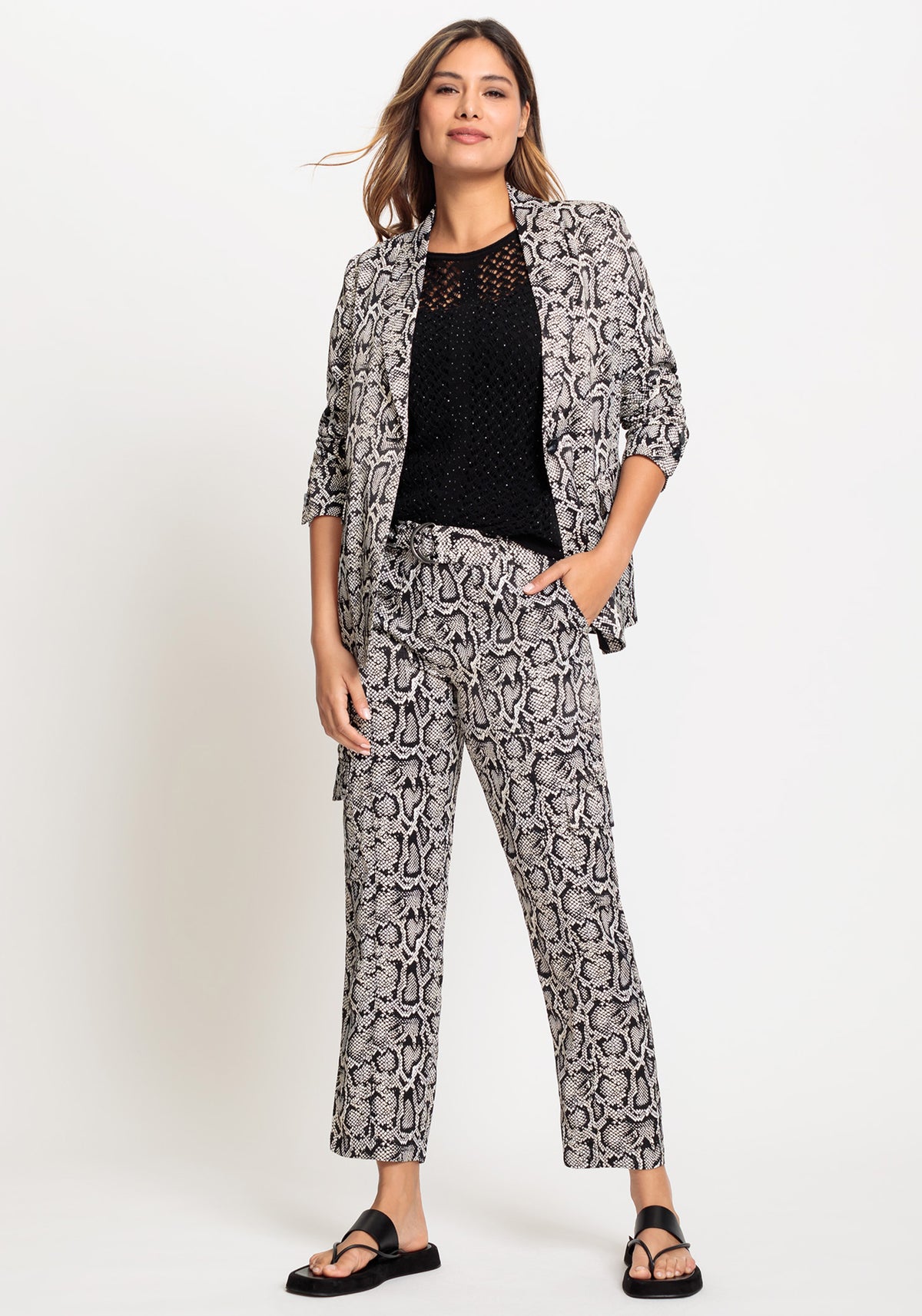 Lisa Fit Straight Leg Satin Effect Snake Trouser