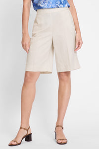 Mona Fit Straight Cotton Linen Short