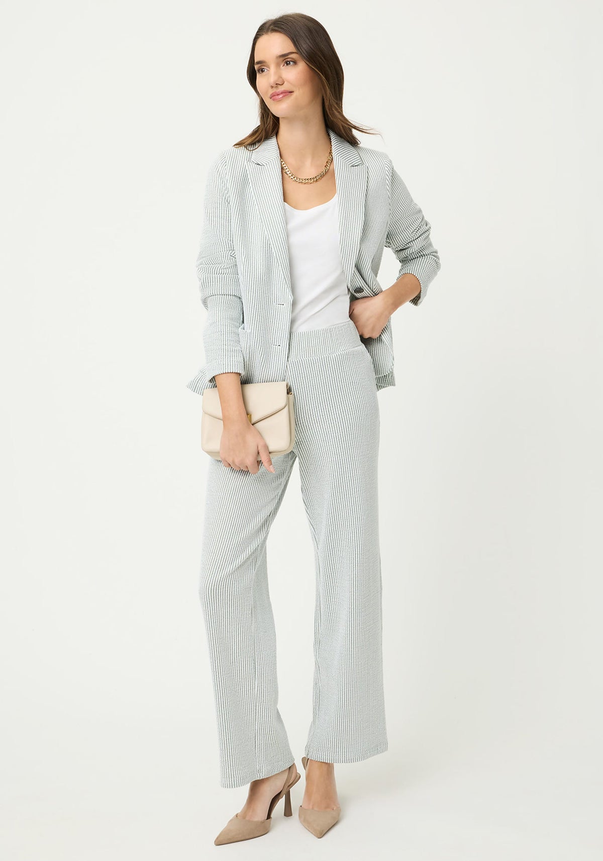Pantalon court en seersucker à enfiler