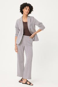 Cropped Seersucker Pull-On Pant