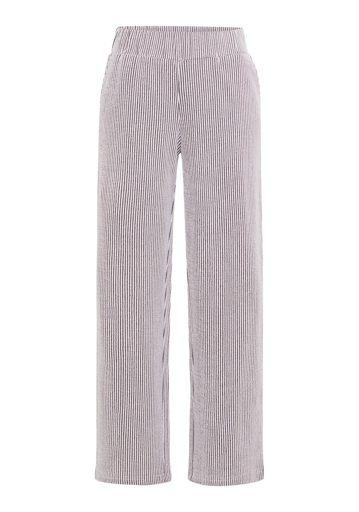 Cropped Seersucker Pull-On Pant