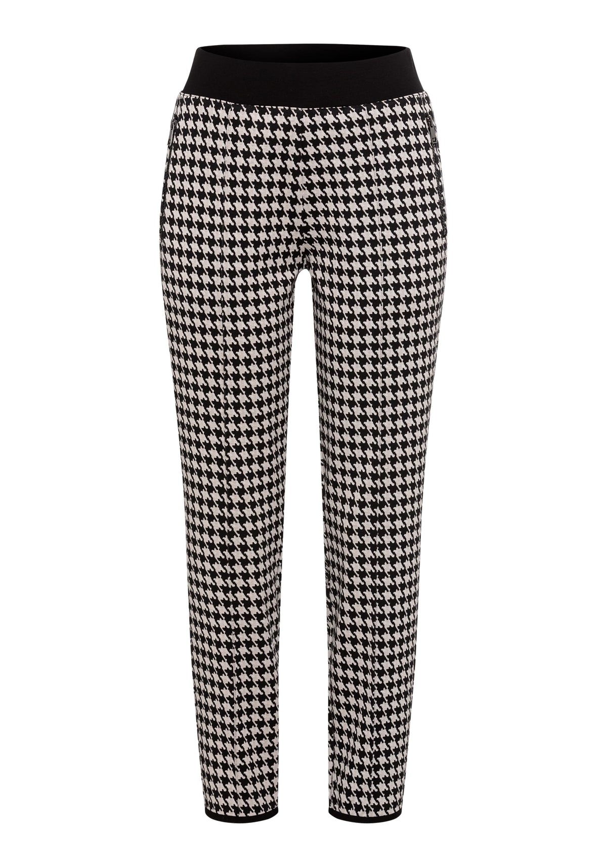 Houndstooth Jersey Knit Cropped Pant