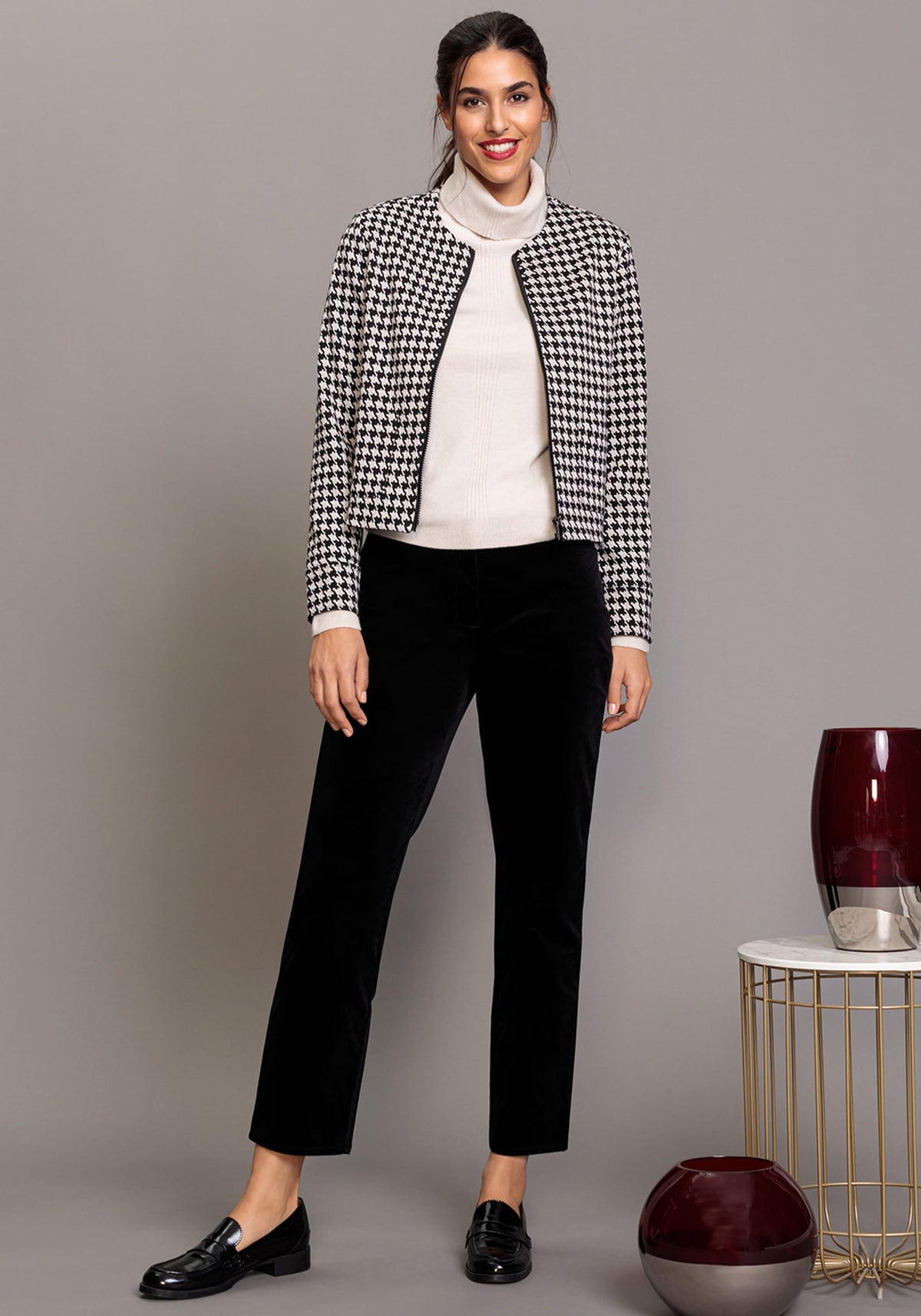 Mona Fit Slim Leg Cord Trouser