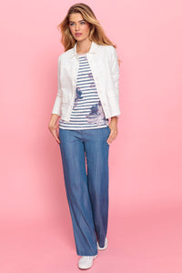 Anna Fit Wide Leg Denim Look Pant