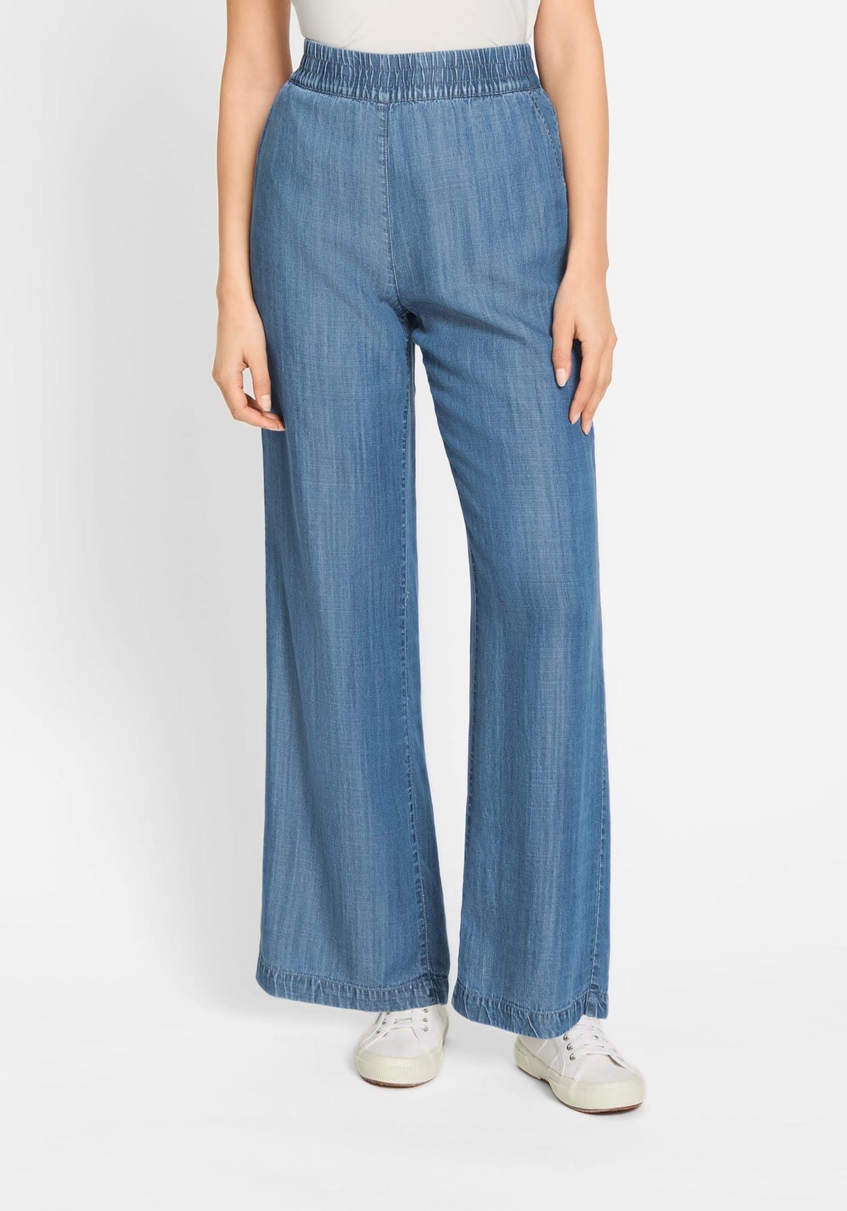 Anna Fit Wide Leg Denim Look Pant