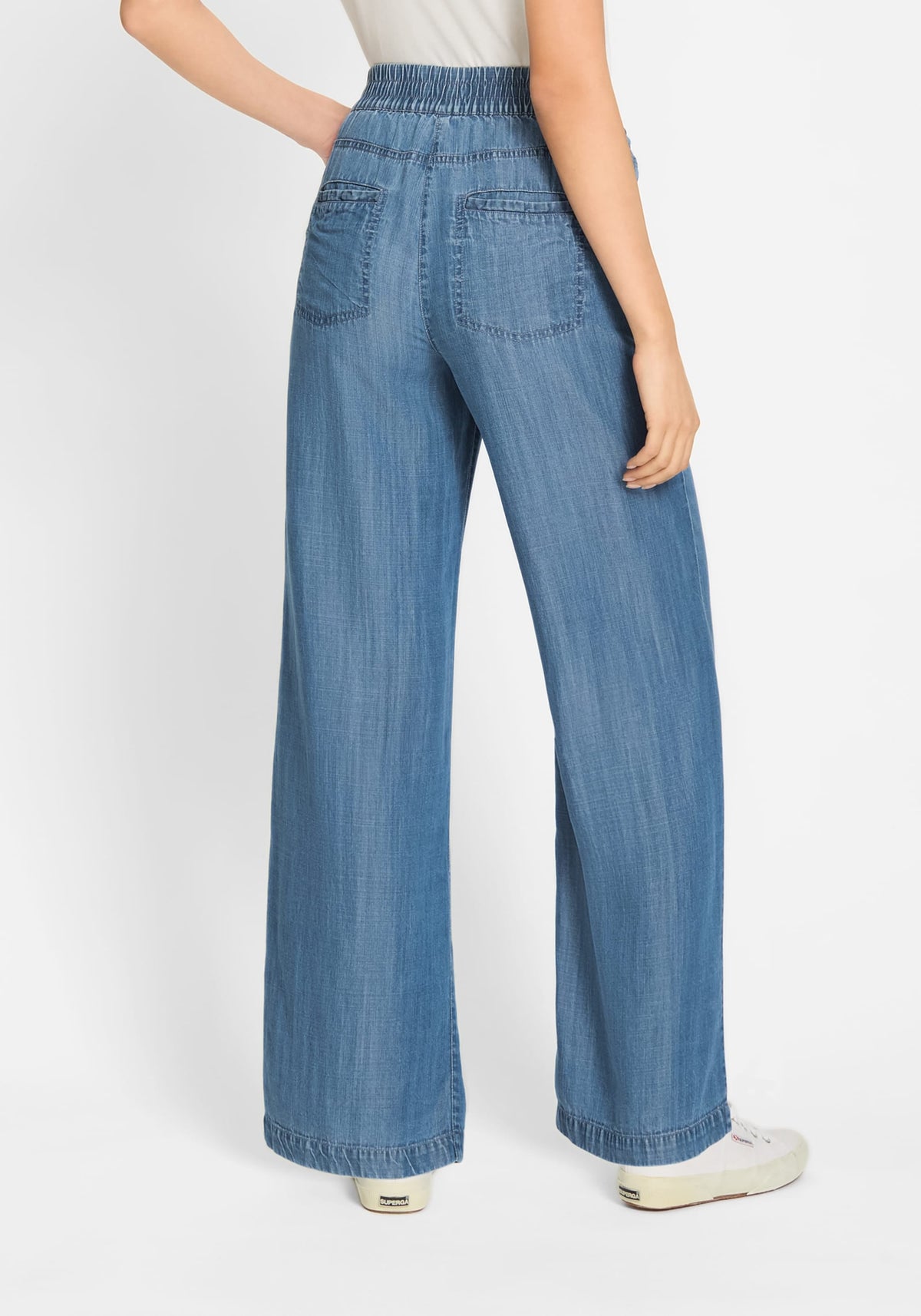 Anna Fit Wide Leg Denim Look Pant