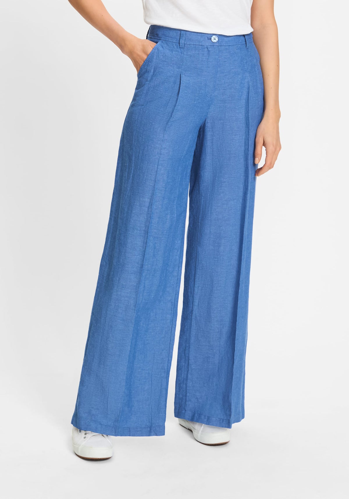 Pantalon à plis à jambe large Anna Fit