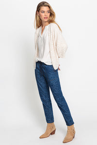 Lisa Fit Paisley Denim Pant