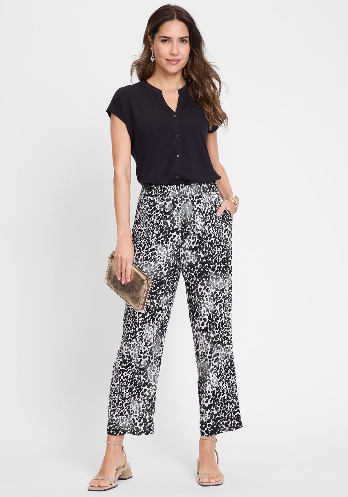 Mona Fit Modern Animal Print Pant