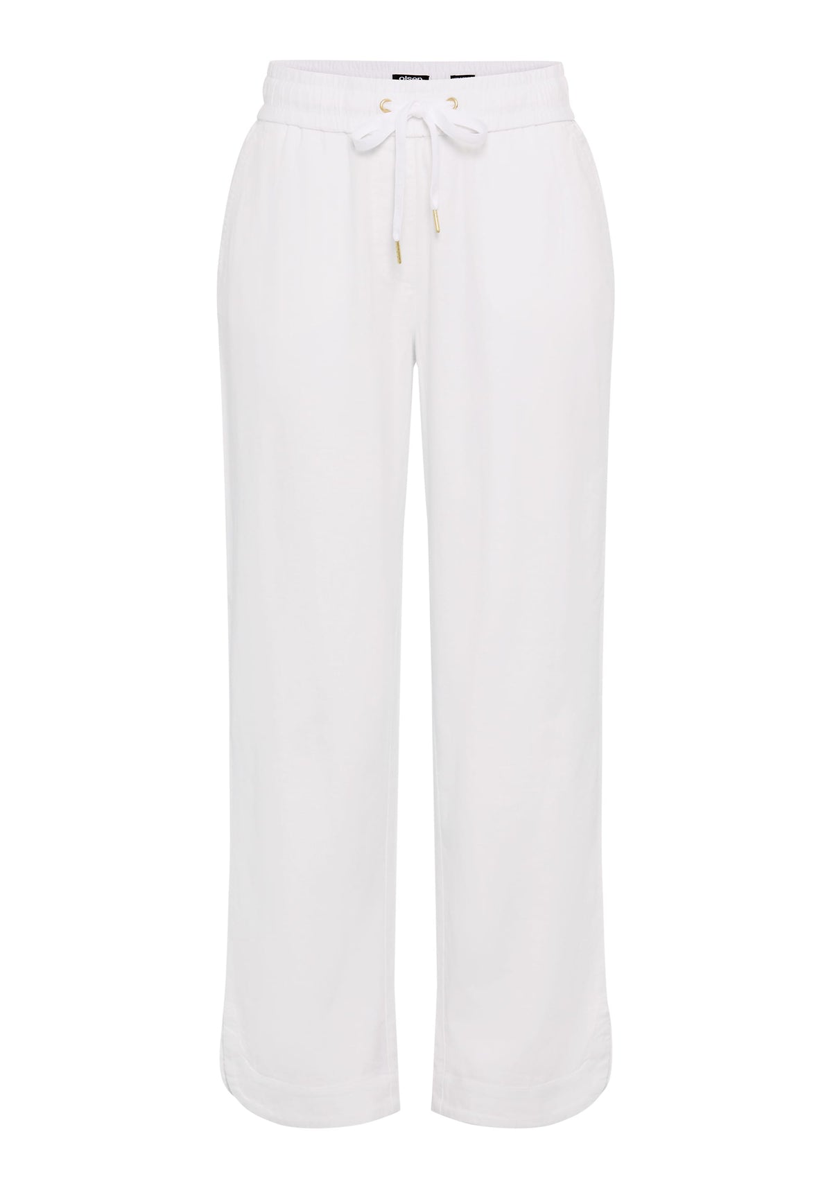 Linen-Cotton Drawstring Cropped Pant