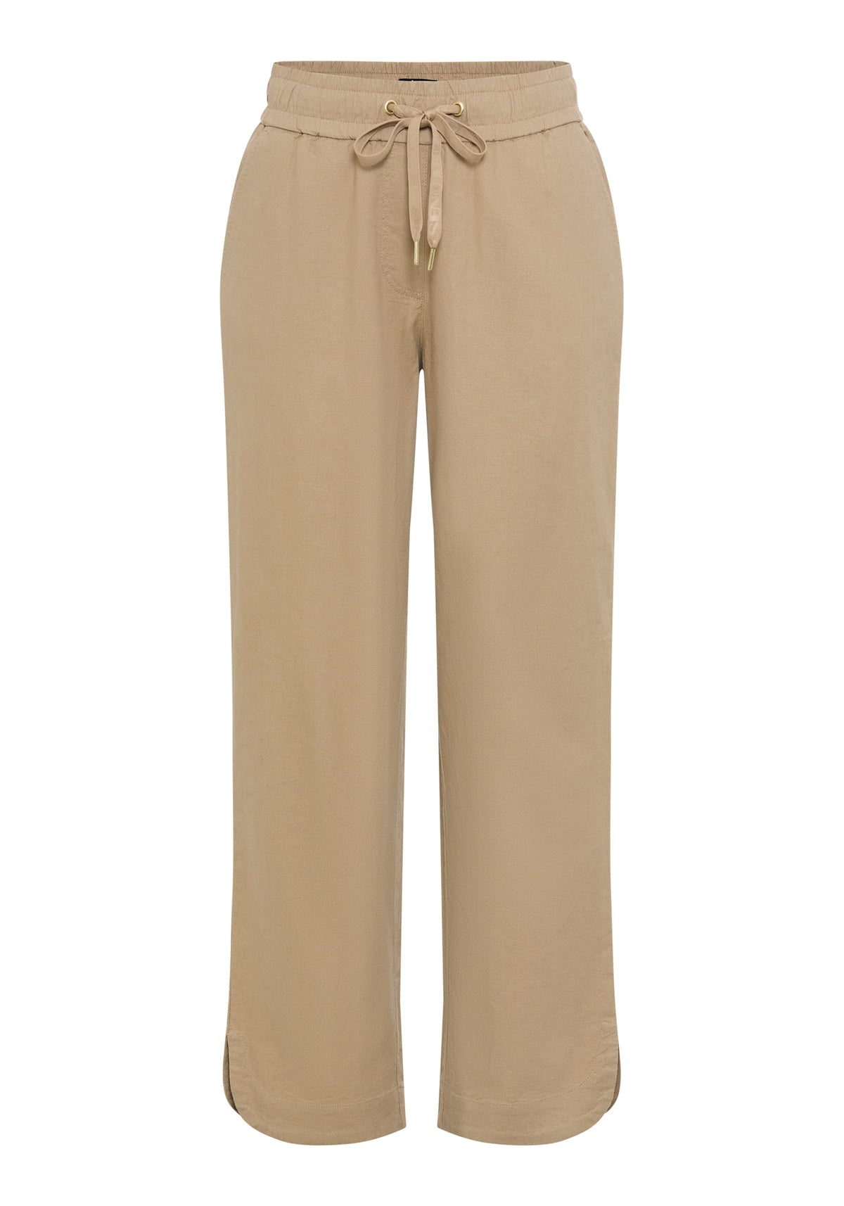 Linen-Cotton Drawstring Cropped Pant