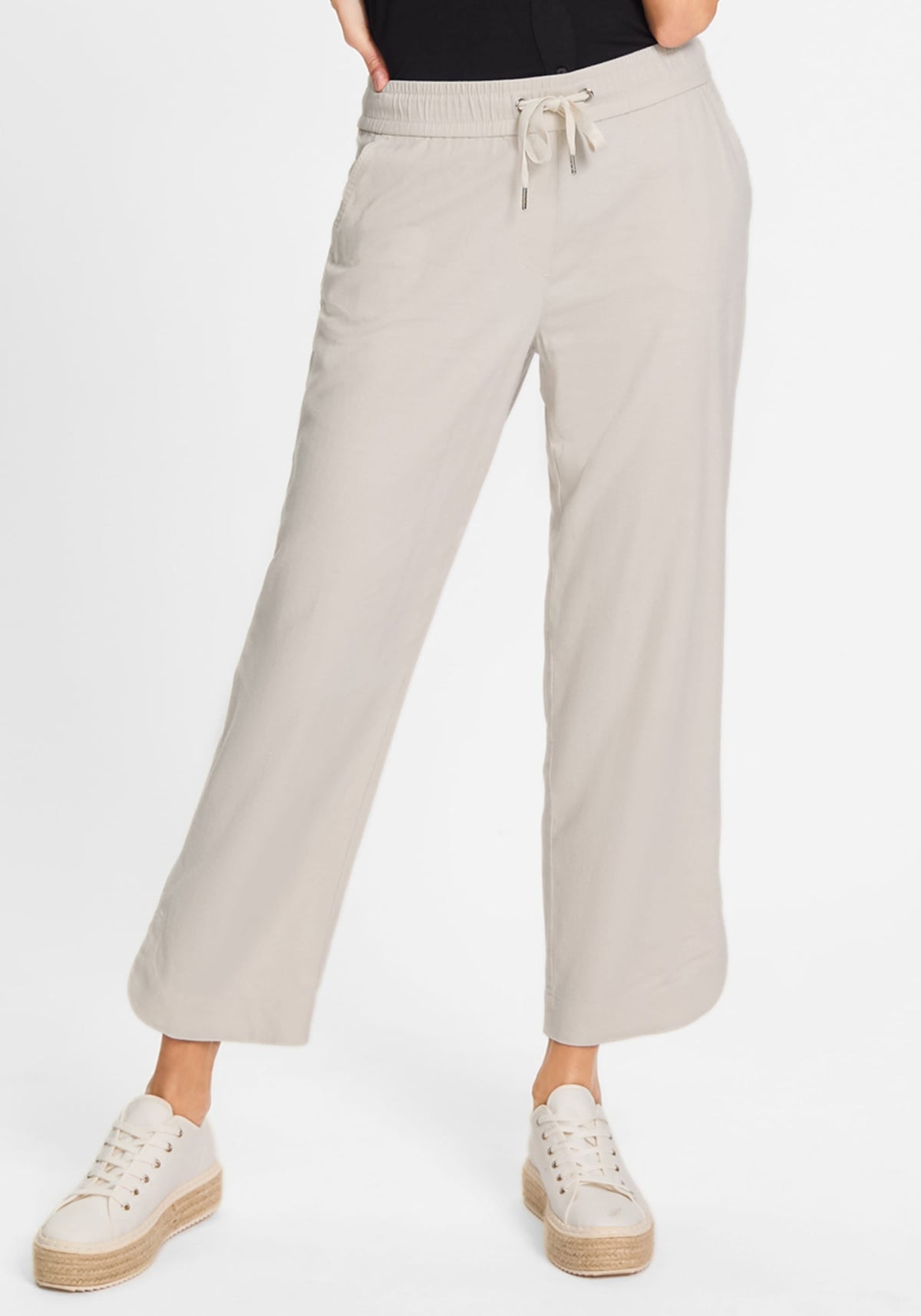 Mona Fit Pull-On Linen Blend Pant