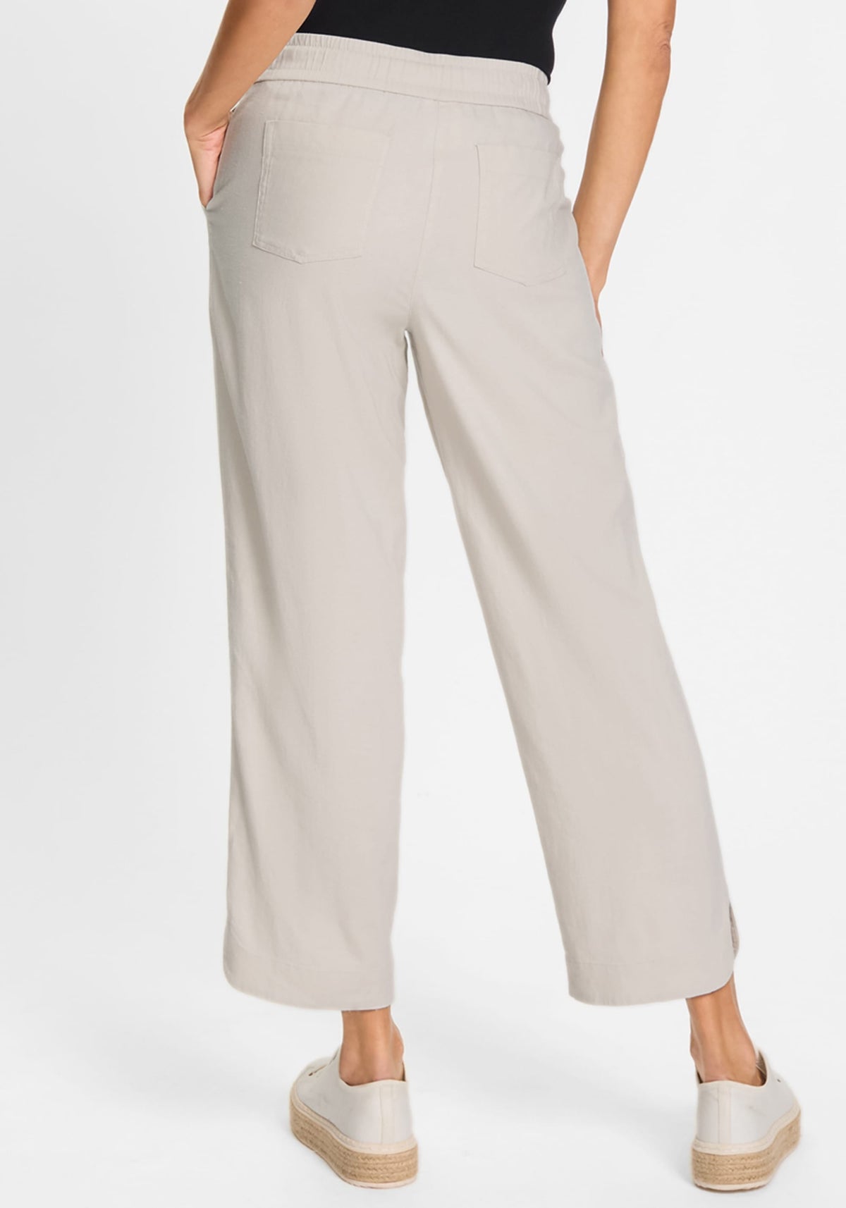 Mona Fit Pull-On Linen Blend Pant