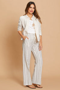 Cotton Linen Striped Pant