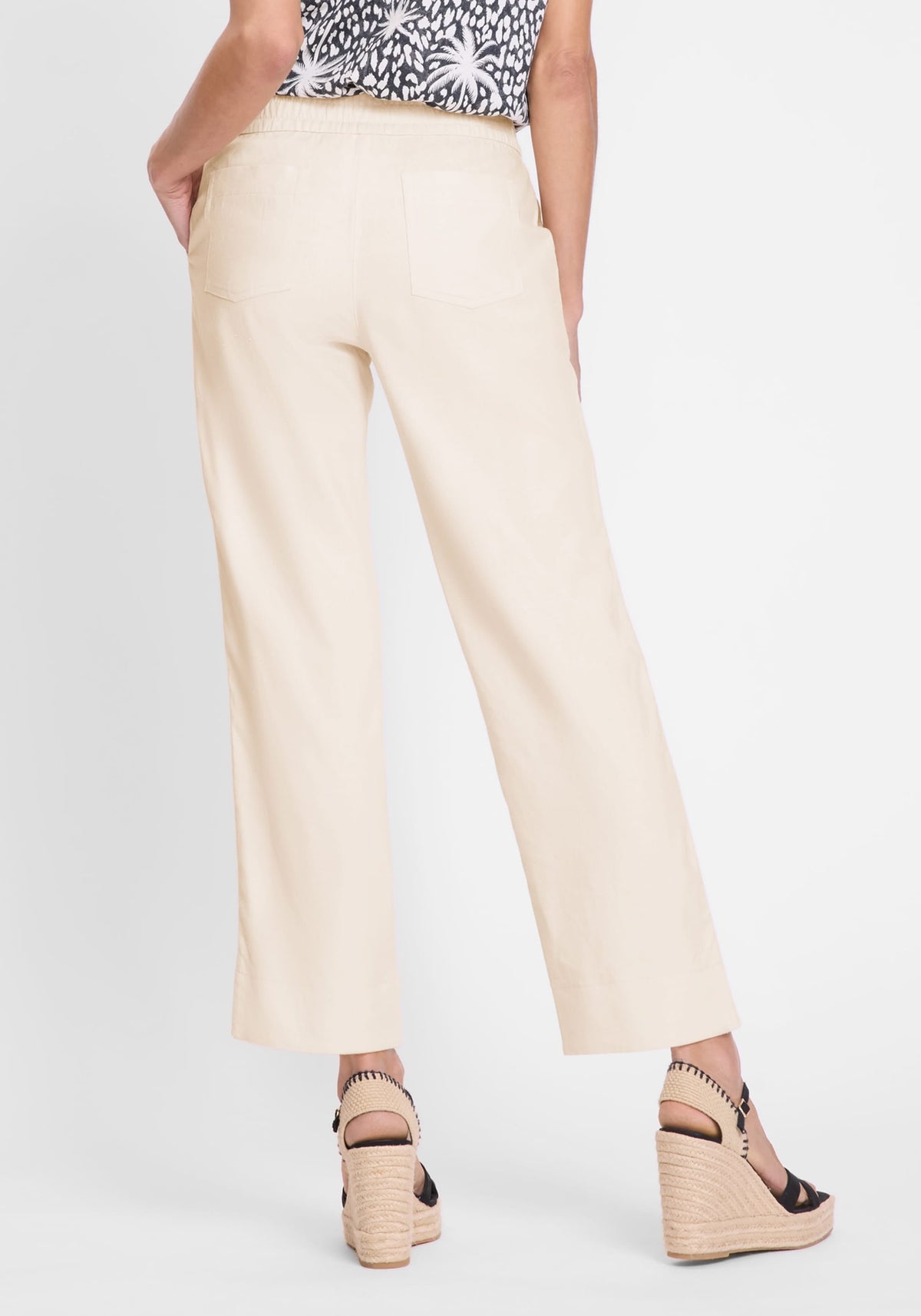Mona Fit Linen Blend Pull-On Pant