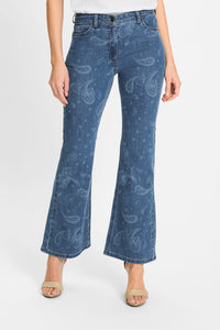 Mona Fit Paisley Motif Jean